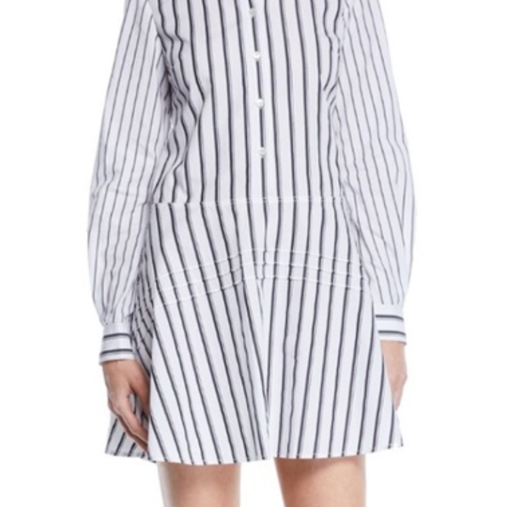 Derek Lam 10 Crosby Long-Sleeve Striped Cotton Shirt Dress